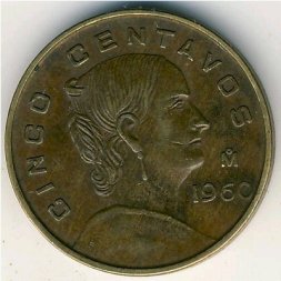 Мексика 5 сентаво 1960 год