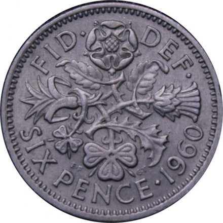 Великобритания 6 пенсов 1960 год