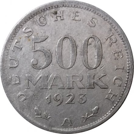 Веймарская республика 500 марок 1923 год (A)