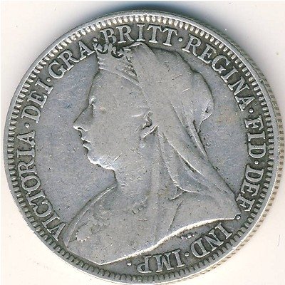 Великобритания 2 шиллинга (1 флорин) 1896 год