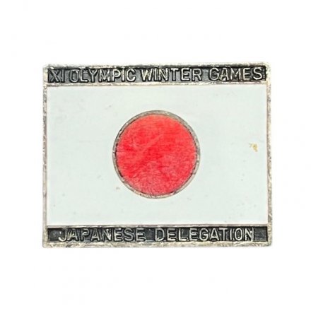 Значок Япония. XI Winter Olympic Games. Japanese Delegation. Зимние Олимпийские игры