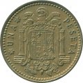 Испания 1 песета 1966 год - 69 внутри звезды
