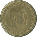 Испания 1 песета 1966 год - 69 внутри звезды