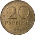 ГДР 20 пфеннигов 1984 год