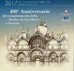 Евро серия Италия 2017 года (9 монет) в банковской упаковке
