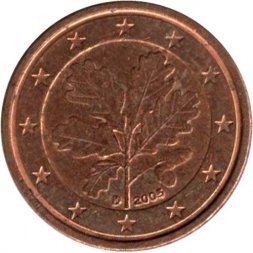 Германия 1 евроцент 2005 год (D)