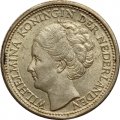Нидерланды 10 центов 1943 год (портрет на аверсе, серебро)