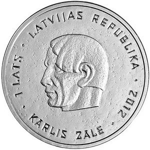 Латвия 1 лат 2012 год - Карлис Зале