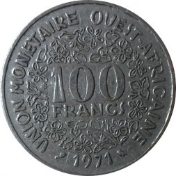 Западная Африка 100 франков 1971 год