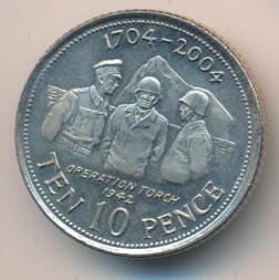 Гибралтар 10 пенсов 2004 год