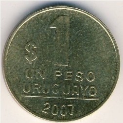Монета Уругвай 1 песо 2007 год - Хосе Артигаса