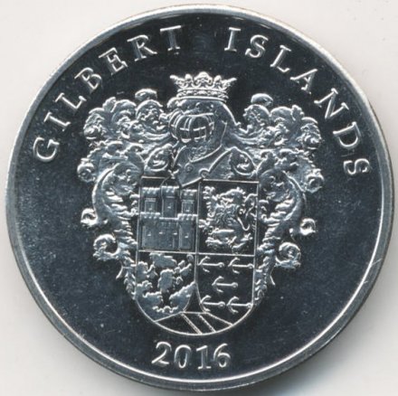 Острова Гилберта (Кирибати) 1 доллар 2016 год - Парусник Нинья