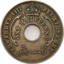Британская Западная Африка 1/2 пенни 1936 год - Эдуард VIII (без отметки МД)