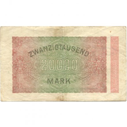 Германия (Веймарская Республика) 20000 марок 1923 год - Водяной знак - орнамент звезды - VF