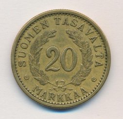 Финляндия 20 марок 1936 год (маленький тираж)