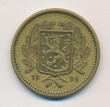 Финляндия 20 марок 1936 год (маленький тираж)