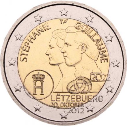 Люксембург 2 евро 2022 год - 50 лет флагу Люксембурга