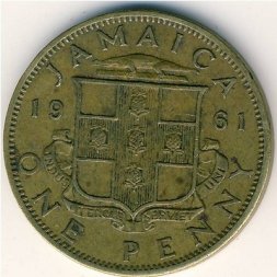 Ямайка 1 пенни 1961 год