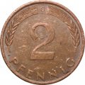ФРГ 2 пфеннига 1973 год (G)