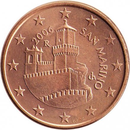 Сан-Марино 5 евроцентов 2006 год - Башня Гуаита