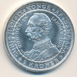 Дания 2 кроны 1906 год - Смерть Кристиана IX и вступление на престол Фредерика VIII