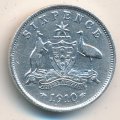Австралия 6 пенсов 1910 год - Король Эдуард VII