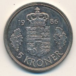 Дания 5 крон 1986 год