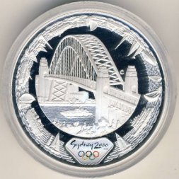 Австралия 5 долларов 2000 год - Олимпиада 2000. Мост Харбор-Бридж в Сиднее