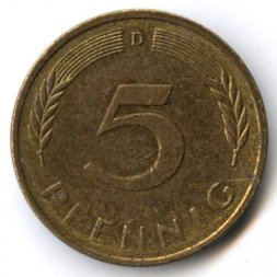ФРГ 5 пфеннигов 1985 год - D