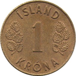 Исландия 1 крона 1970 год