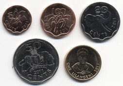 Набор из 5 монет Свазиленд 2011 год - Мсвати III