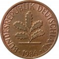 ФРГ 1 пфенниг 1986 год (G)