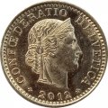 Швейцария 20 раппенов 2012 год