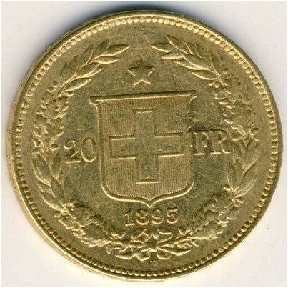 Швейцария 20 франков 1895 год