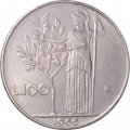 Италия 100 лир 1966 год Минерва
