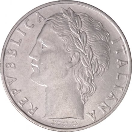 Италия 100 лир 1966 год Минерва