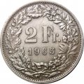 Швейцария 2 франка 1965 год