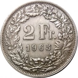 Швейцария 2 франка 1965 год