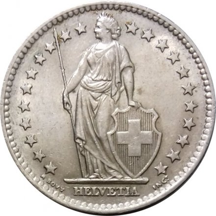 Швейцария 2 франка 1965 год