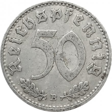 Третий Рейх 50 рейхспфеннигов 1940 год (В)