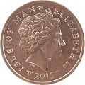 Остров Мэн 2 пенса 2015 год (отметка &quot;AB&quot; на реверсе)