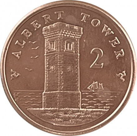 Остров Мэн 2 пенса 2015 год (отметка &quot;AB&quot; на реверсе)