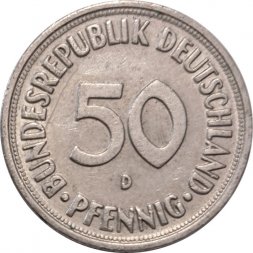 ФРГ 50 пфеннигов 1968 год (D)