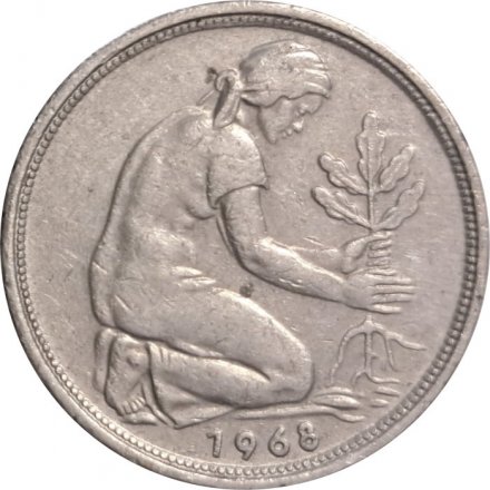 ФРГ 50 пфеннигов 1968 год (D)