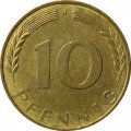 ФРГ 10 пфеннигов 1970 год - J