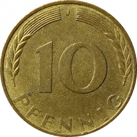 ФРГ 10 пфеннигов 1970 год - J