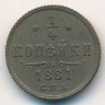 Монета Александр II (1855—1881) 1/4 копейки 1881 год