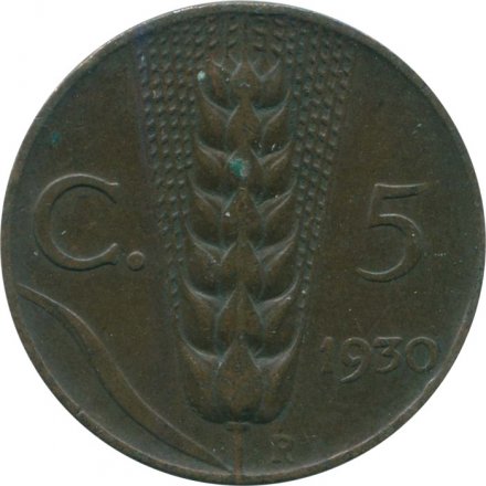 Италия 5 чентезимо 1930 год