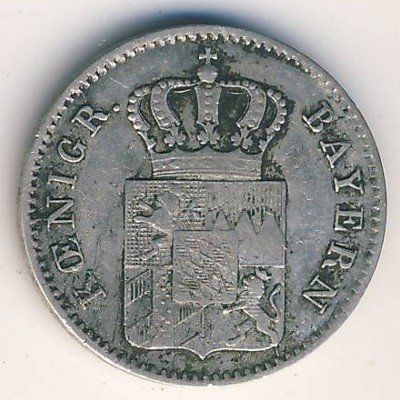 Бавария 3 крейцера 1851 год