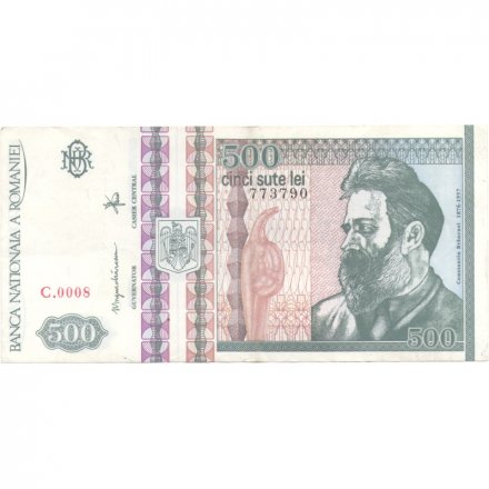 Румыния 500 леев 1992 год - Портрет Константина Бранкузи XF